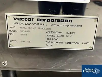 USED Vector Vector Singular Rotary Granulator, HCD-11589