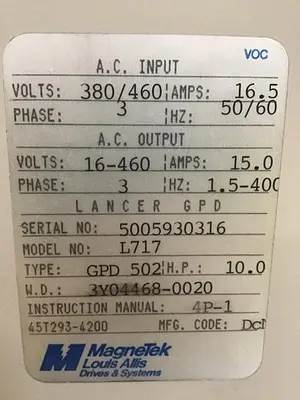 USED MAGNETEK GPD502-L717