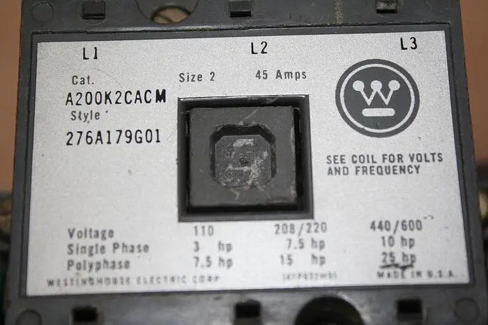 Used WESTINGHOUSE A200K2CACM Starters Michigan US | Ideal Machinery #606308
