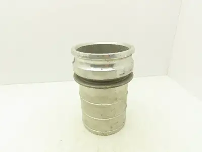 PT Coupling 60E Camlock 6" Aluminum Cam & Groove Adapter x Hose Barb Shank