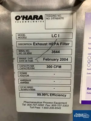 USED O'HARA 11" O'Hara LC1 Labcoat Coating Pan, S/S