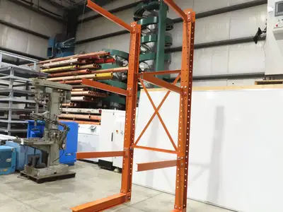 Cantilever Rack 2 W6-15 Post 3 Shelf 1-Side 144" 12' Upright 54"W 48" Arms 3200#