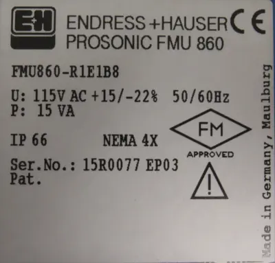 NEW ENDRESS +HAUSER FMU860-R1E1B8 PROSONIC CONTROL FMU860R1E1B8