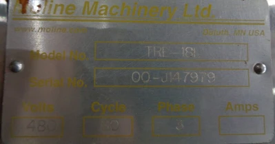 Used MOLINE TRE-18L Dough Extruders California US | BakeryEquipment.com #1554613