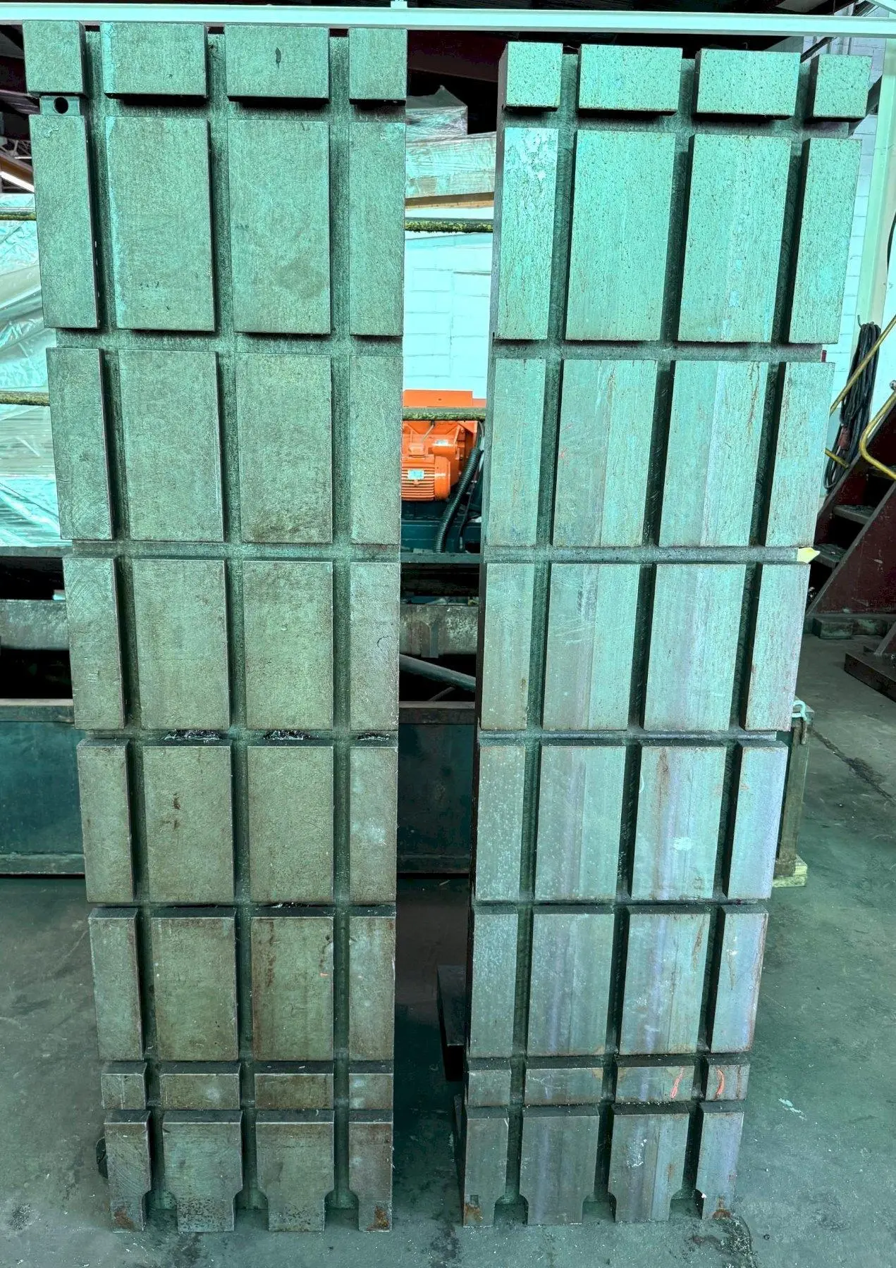 (2) 20" x 78" Angle Plates, (3) Vert T-Slots, (7) Horiz T-Slots
