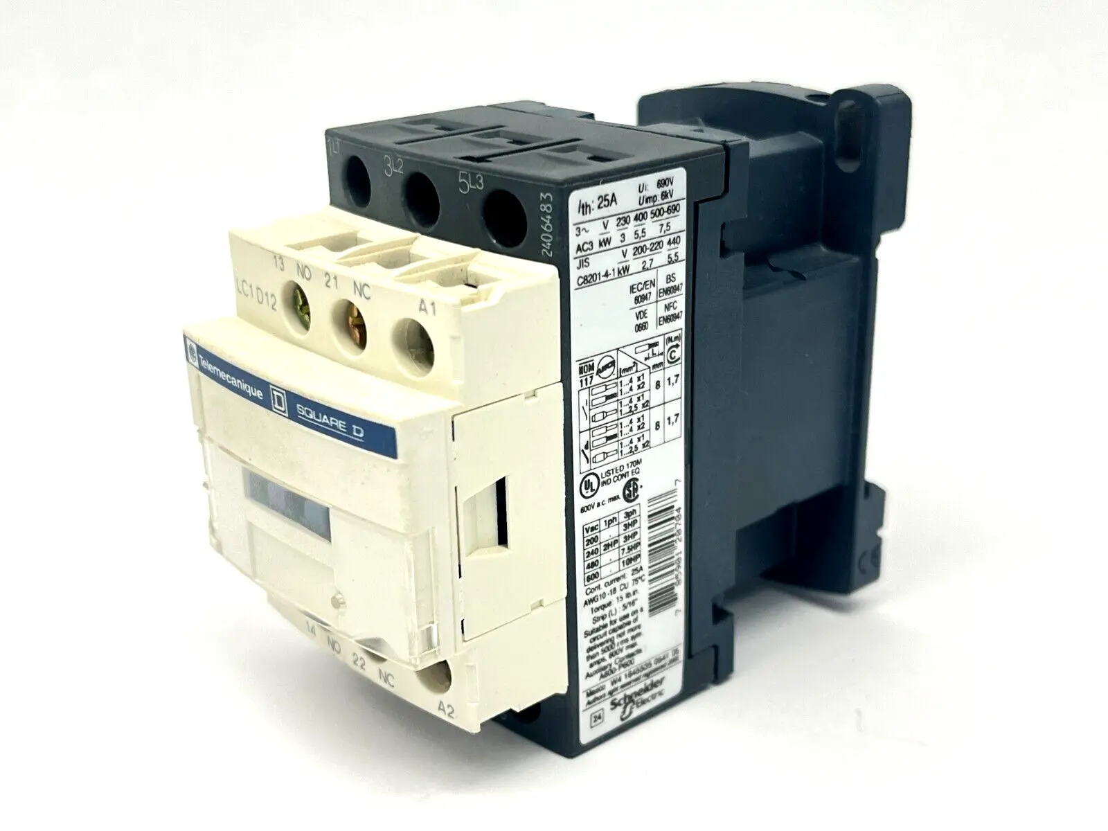 Used Telemecanique LC1D12-G7 PLC Contactors Michigan US | Maverick Industrial Sales #1396337