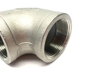 USED MERIT BRASS STAINLESS STEEL 90° ELBOW T304 1-1/2"