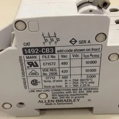 USED ALLEN BRADLEY 1492-CB3/G200 SER A