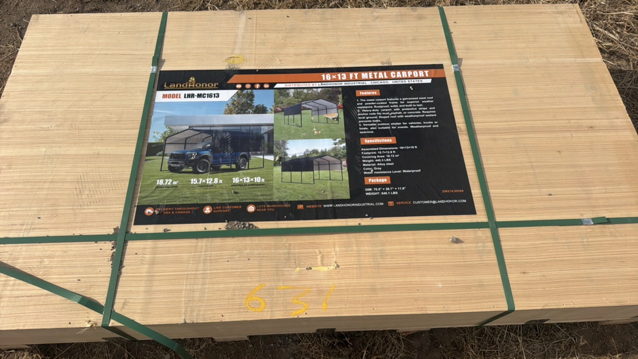 16 x 13 Ft Metal Carport	Landhonor	2025	Unused	LHR-MC1613