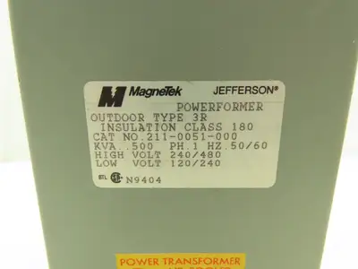 MagneTek 211-0051-000 Jefferson Powerformer 240/480V High 120/240V Low 1Ph