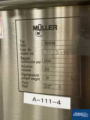 USED Muller Muller Drum Emptying System, Type FD, S/S