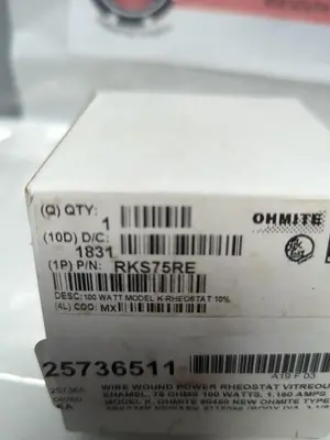 New | in-Stock OHMITE RKS75RE Miscellaneous Equipment (Electrical & Power) | Surplus Asset Holdings #1195414