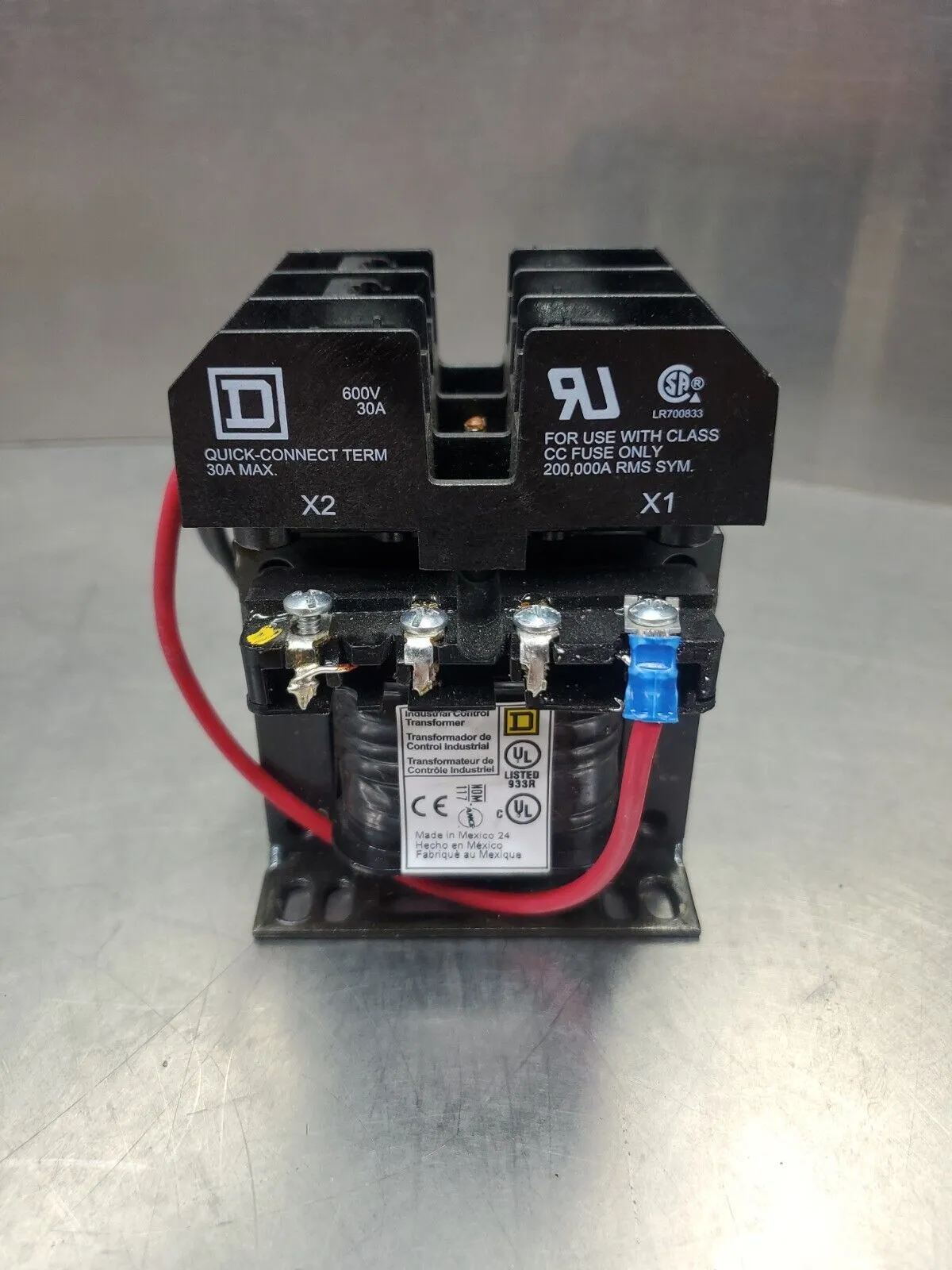 Square D 9070TF50D23 Control Transformer 0.05 kVA Quick-Connect Term Mod. 4E-3