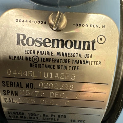 Used Rosemount 0444RL1U1A2E5 Transducers California US | Davliegogo LLC #1708243