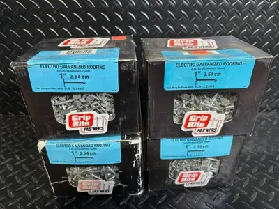 Grip Rite 1in Electro Galvanized Roofing Nails - 5 lb Box (4-Pack)