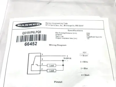 New | in-Stock Banner QS18VP6LPQ8 Photoelectric Sensors Michigan US | Maverick Industrial Sales #1391213