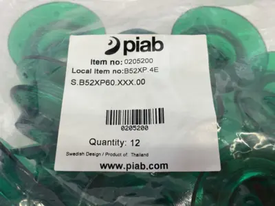 USED PIAB SUCTION CUP B52XP POLYURETHANE 60 S.B52XP60.XX.00