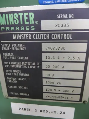 1983 MINSTER PULSAR TR2-30 High Speed Production Presses | Global Machine Brokers, LLC (12)