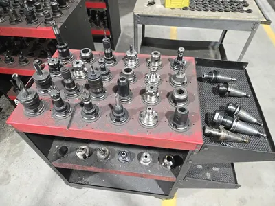 Cart and Contents; Approx (42) Cat 40 Tool Holders