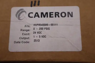 NEW CAMERON AAP0540089-00111 PRESSURE TRANSMITTER AAP054008900111 #H84A