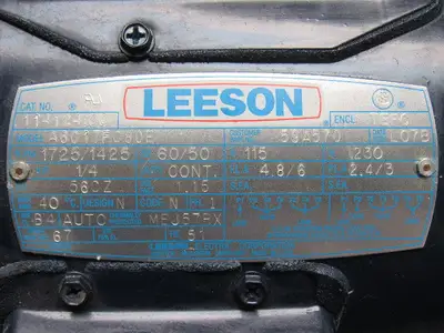 Leeson A6C17FC80E 1/4Hp 1725RPM 115/230V 1-1/2" Flange Centrifugal Pump