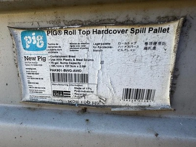 Roll Top Hardcover Spill Pallet PIG PAK901-BWG-AWO 75 Gal Plastic Storage Drums