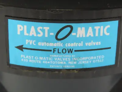 Plast-o-matic EA200V 2" Shutoff Valve Double Action Pneumatic 2" NPT Sch 80 PVC