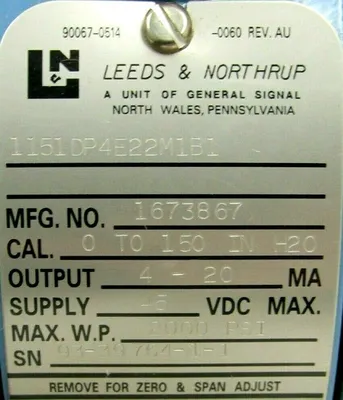 NEW LEEDS & NORTHRUP 1151DP4E22M1B1 TRANSMITTER
