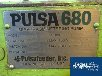 USED Pulsafeeder Pulsafeeder Diaphragm Pump, Model 680-S-E, S/S, 0.5 HP