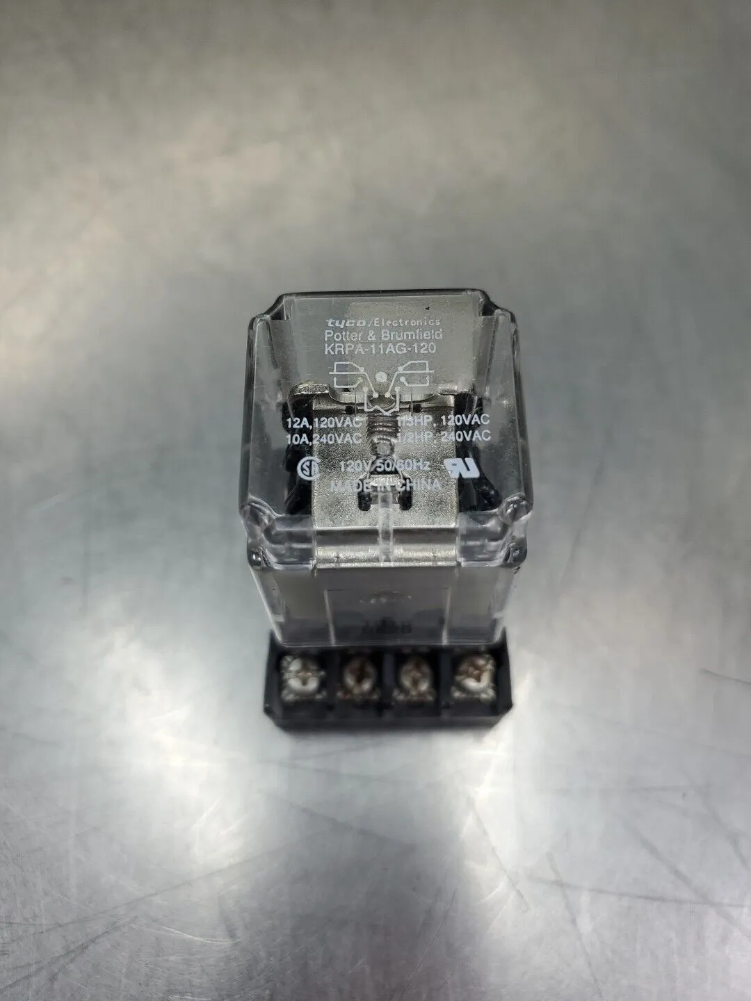 Tyco KRPA-11AG-120 12A Relay w/700-HN125 Series A 10A Base. 4E-35
