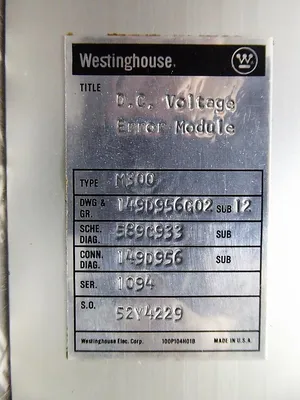 Westinghouse M300 149D956G02 D.C. Voltage Error Module Sub. 12 Used