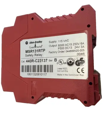 ALLEN BRADLEY 440R-C23137 SAFETY RELAY MSR131RTP 115V AC SER.B NEW, SURPLUS
