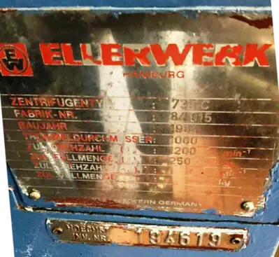 (2) Ellerwerk 735 C perforate basket centrifuges, Hastelloy C-22.