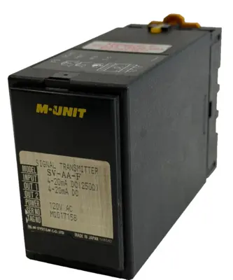 NEW M-SYSTEM SV-AA-F SIGNAL TRANSMITTER 4-20MA DC INPUT/OUTPUT 120V AC POWER