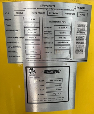 Air Compressor, Recip plus Dryer