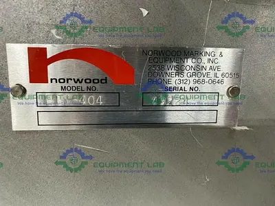 USED NORWOOD AK0-15 & L.I.S-404 HOT STAMPING IMPRINTER W/ STAMPING DIES