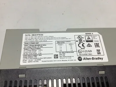 Allen Bradley PowerFlex 525 25B-E1P7N104 Series A, AC Drive, 1.0 HP