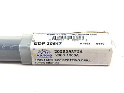 USED M.A. FORD TWISTER® 145° SPOTTING DRILL 10MMX25X70 ALTIMA® EDP: 20647