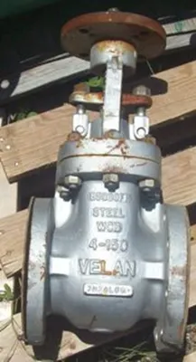 QTY. 1. VELAN 4" 150 FLANGED RAISED FACE WCB GATE ...