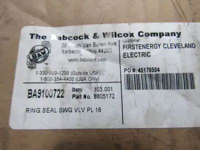 New | in-Stock BABCOCK & WILCOX _UNKNOWN_ Valves/Fittings | Arrow Industrial #626664