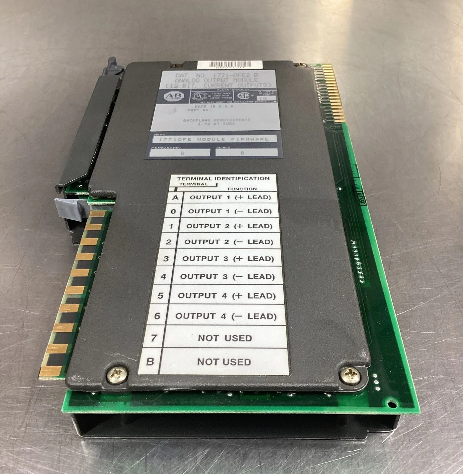 ALLEN BRADLEY 1771-OFE2 /B ANALOG OUTPUT MODULE (12 BIT) Rev.B 3C-34