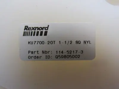 Rexnord 114-5217-3 KU7700-20T Nylon 1-1/2" Square Drive Sprocket 6-1/2" OD 20T