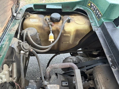 (1) 2015 E-Z-Go golf cart with a Kawasaki gas engine, includes canopy, ball cover, club cover, fold-...