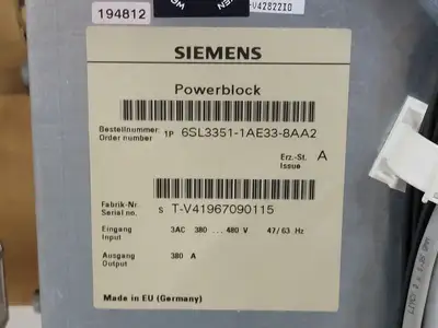 USED SIEMENS 6SL3351-1AE33-8AA2