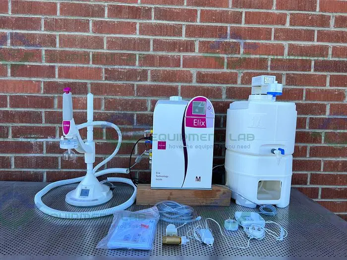 Used MILLIPORE ELIX ADVANTAGE 15  WATER PURIFYING SYSTEM W/ E-POD, 30L PE TANK Filtration Equipment | Equipment Lab #486263