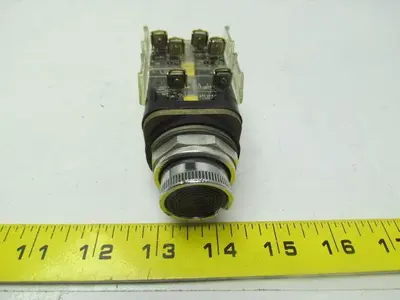 Allen Bradley 800T-KD1-VD2-VD3-VD4-XA2 30mm Cam Selector PB w/ 4 Contacts Black