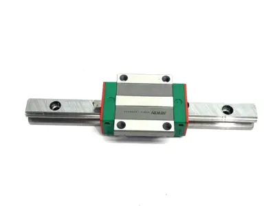 USED HIWIN LINEAR GUIDEWAY BLOCK AND RAIL, 1-BLOCK, 160MM RAIL
