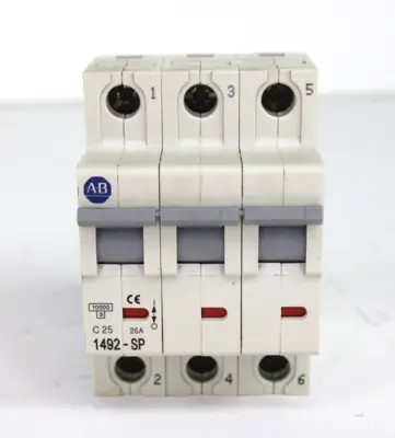 Allen Bradley 1492-SP3C250 3 Pole 25 Amp 480Y/277Vac Ser C Circuit Breaker