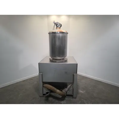 Used 32 Cu Ft Premier Pnuematic Vacuum Receiver Portable Stainless Tote Bin