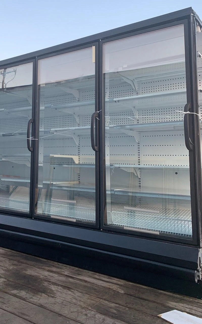 157-0001 3 Door Reach-in Freezer w End Panels Hussmann RLN (Narrow Depth)